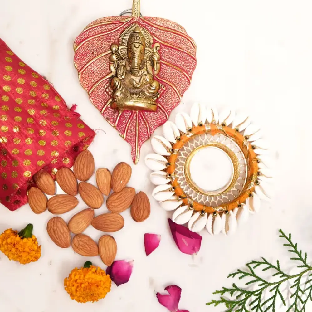 Ganesha Wall Decor, Almonds & Tealight