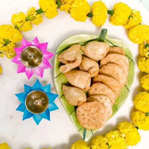 Two Diyas & Snack Delights