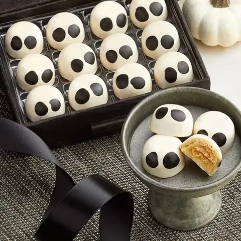 Hand-Painted Pumpkin Ganache Ghost Bonbons