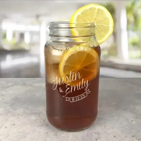 Personalized Couple's Names Mason Jar