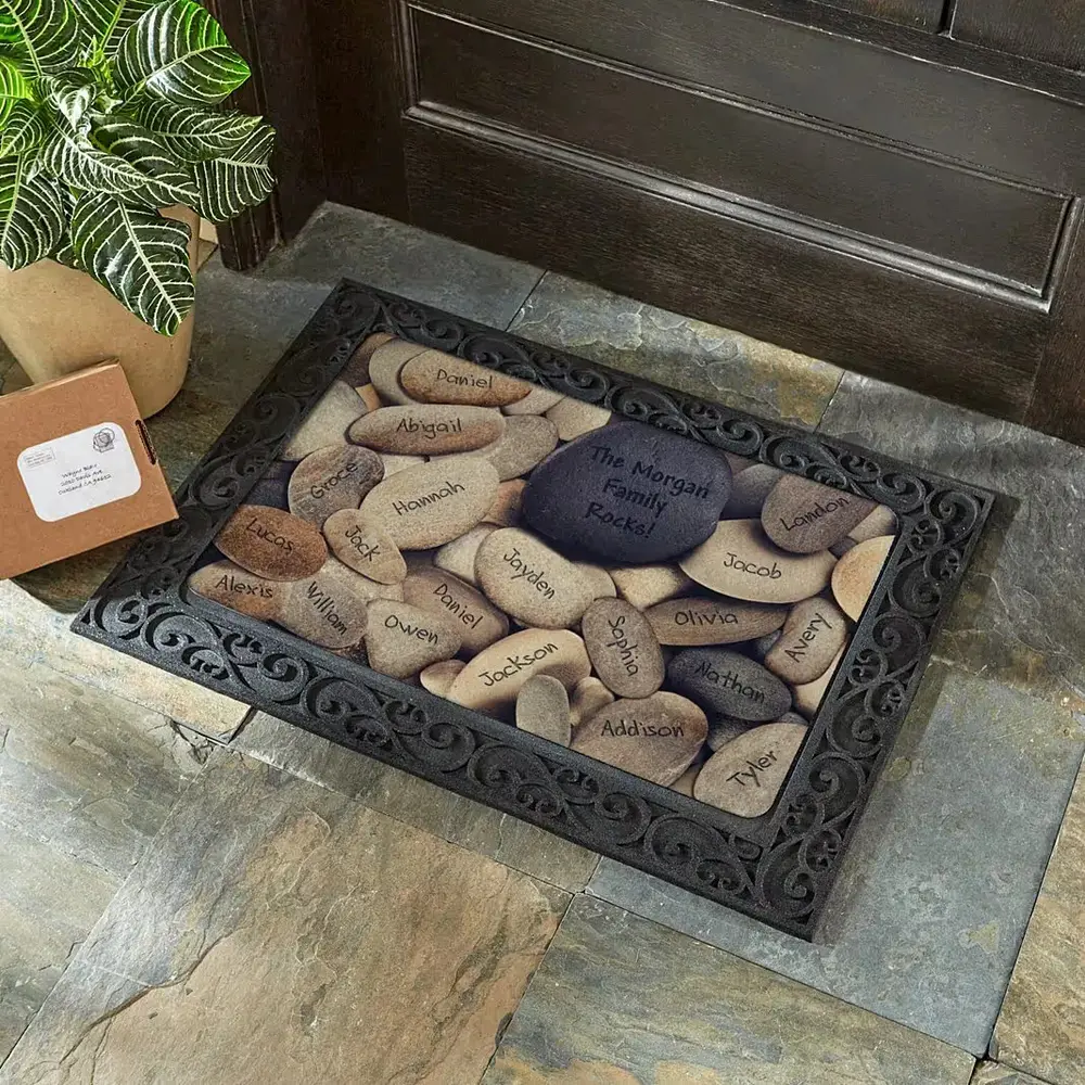 Personalized Family Stones Doormat