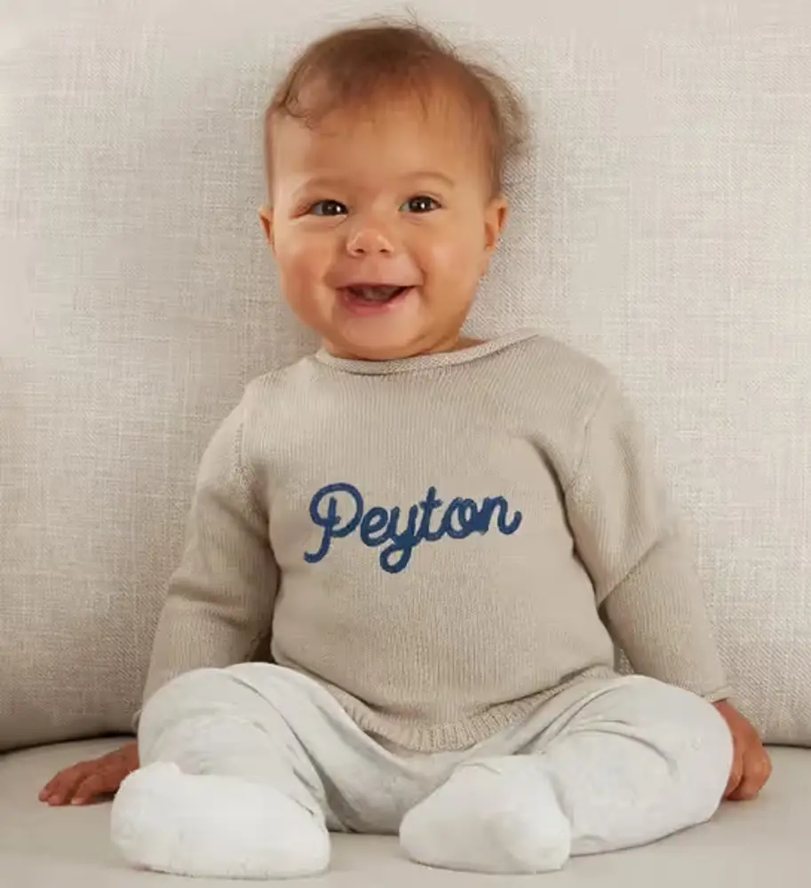 Personalized Name Baby Knit Sweater
