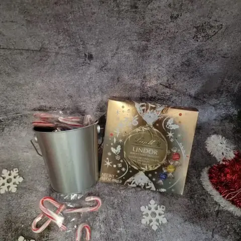 Lindor Truffles & Steel Flask with Candy Canes