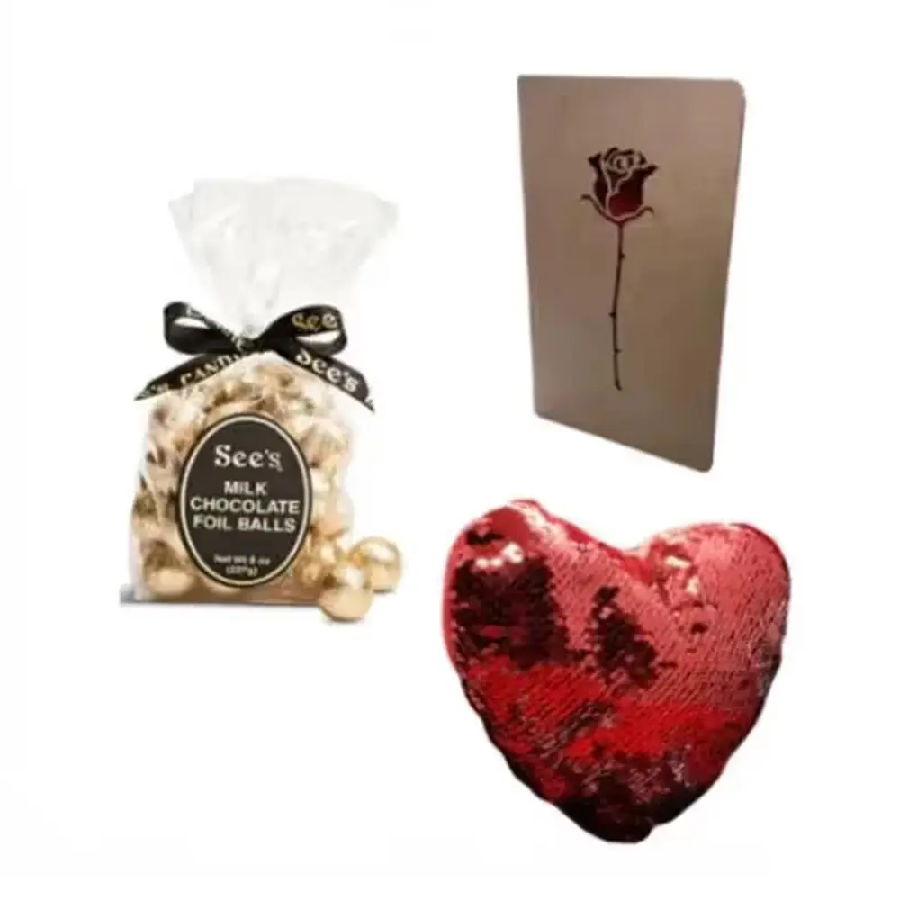 See's Truffles & Heart Pillow