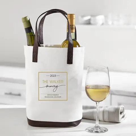 Personalized Two-Bottle Wine Tote