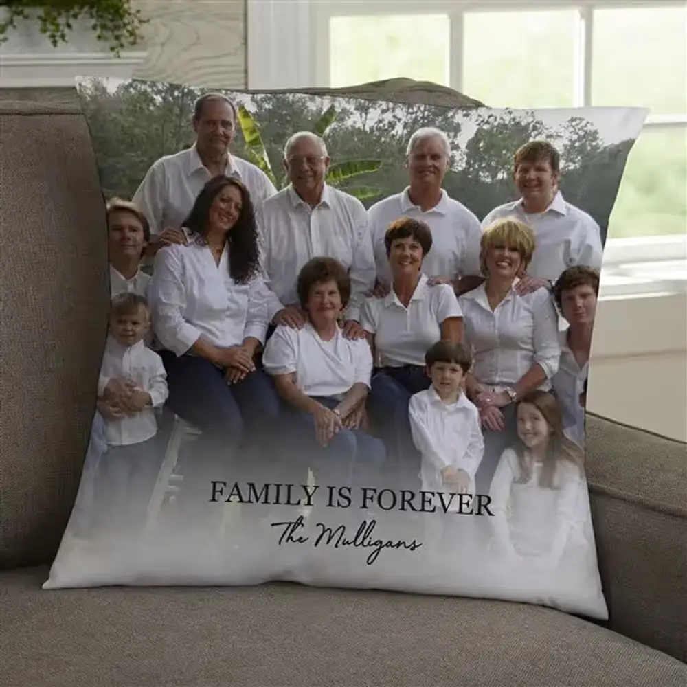 Personalized Family Photo & Message Pillow