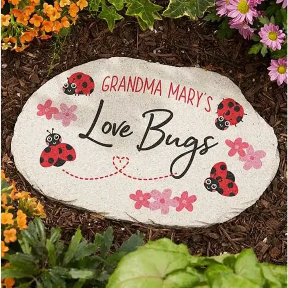Personalized Love Bugs Garden Stone