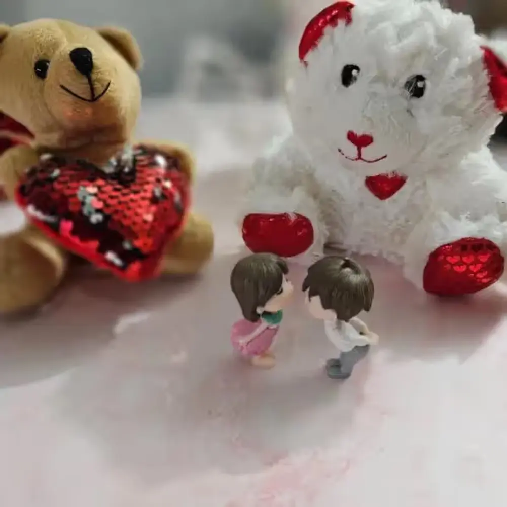 Two Teddies & Couple Dashboard Ornament