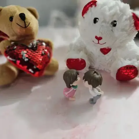 Two Teddies & Couple Dashboard Ornament