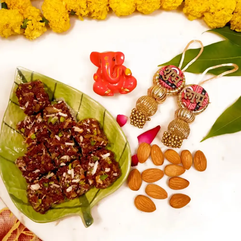 Ganesha Idol, Burfi, Wall Hangings & Almonds