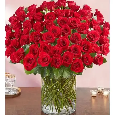 100 Long Stem Red Roses