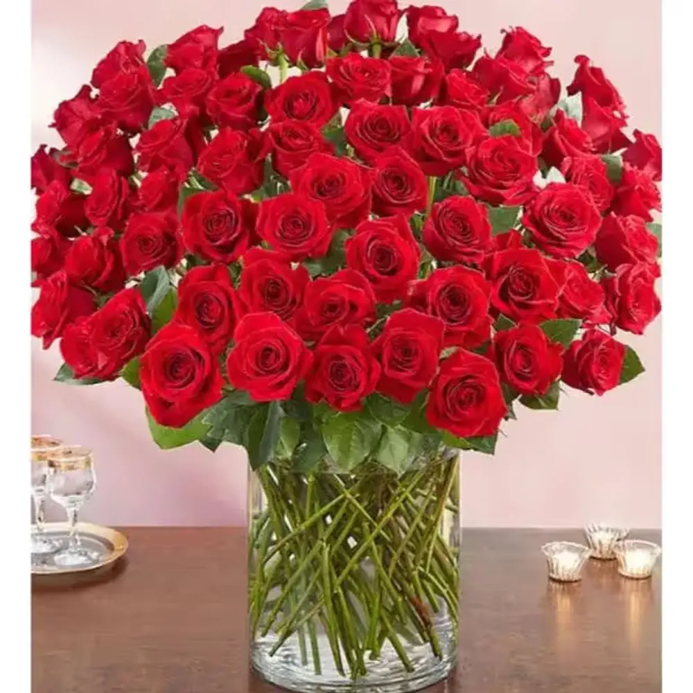 100 Long Stem Red Roses