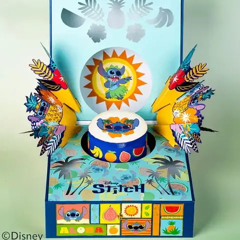 Disney Stitch Pop-Up Box with Pineapple Cake