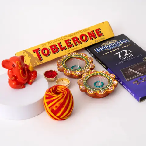 Bhai Dooj Ganesha, Diyas & Chocolates