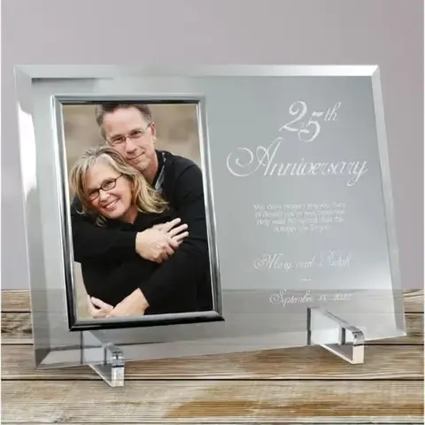 Personalized 25th Anniversary Glass Frame