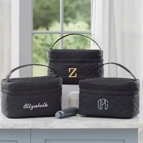 Personalized Quilted Train Case