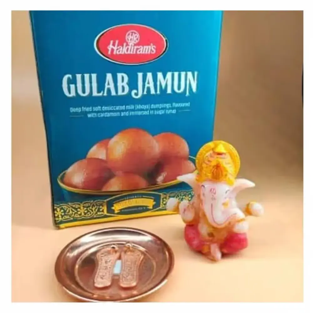 Lord Ganesha Idol with Gulab Jamun