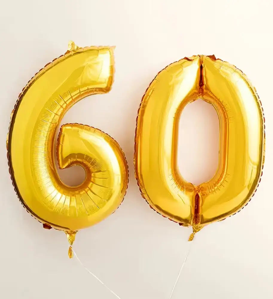 60th Birthday Number Balloon Bouquet