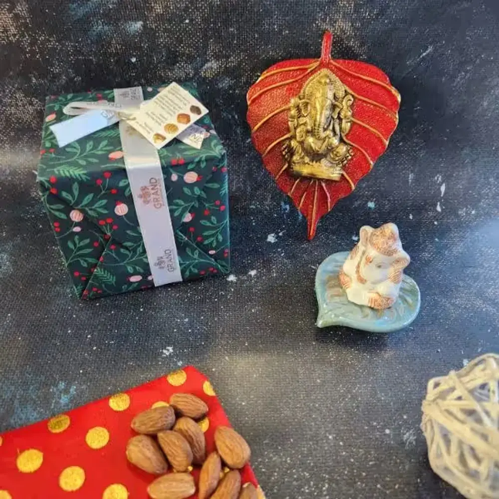 Leaf Ganesha Hanging with Almonds
