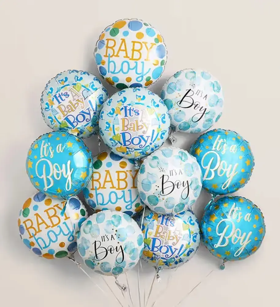 Welcome Baby Boy Mylar Balloon Arrangement