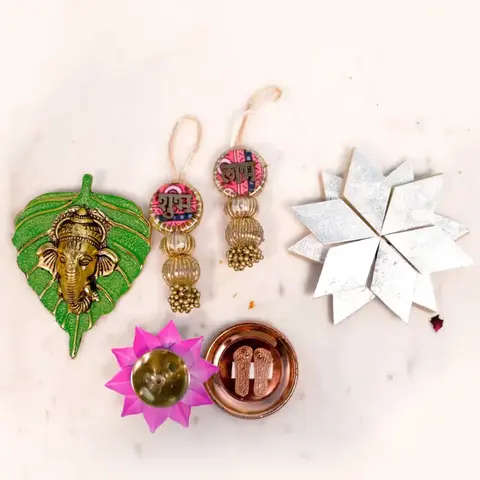 Wall Hangings, Kaju Katli & Diya