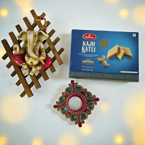 Ganesha Wall Decor, Candle & Kaju