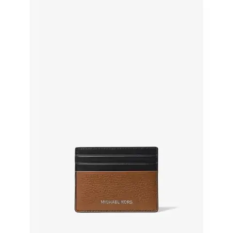 Pebbled Leather Tall Card Case