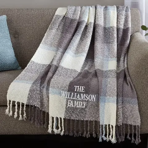 Personalized Embroidered Family Throw