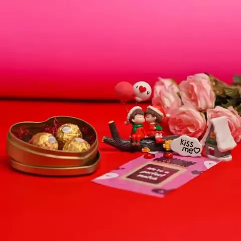 Car Ornament, Card & Ferrero Heart