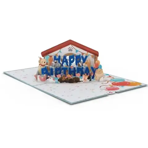 Pawty Time Dogs Birthday Pop-Up Card