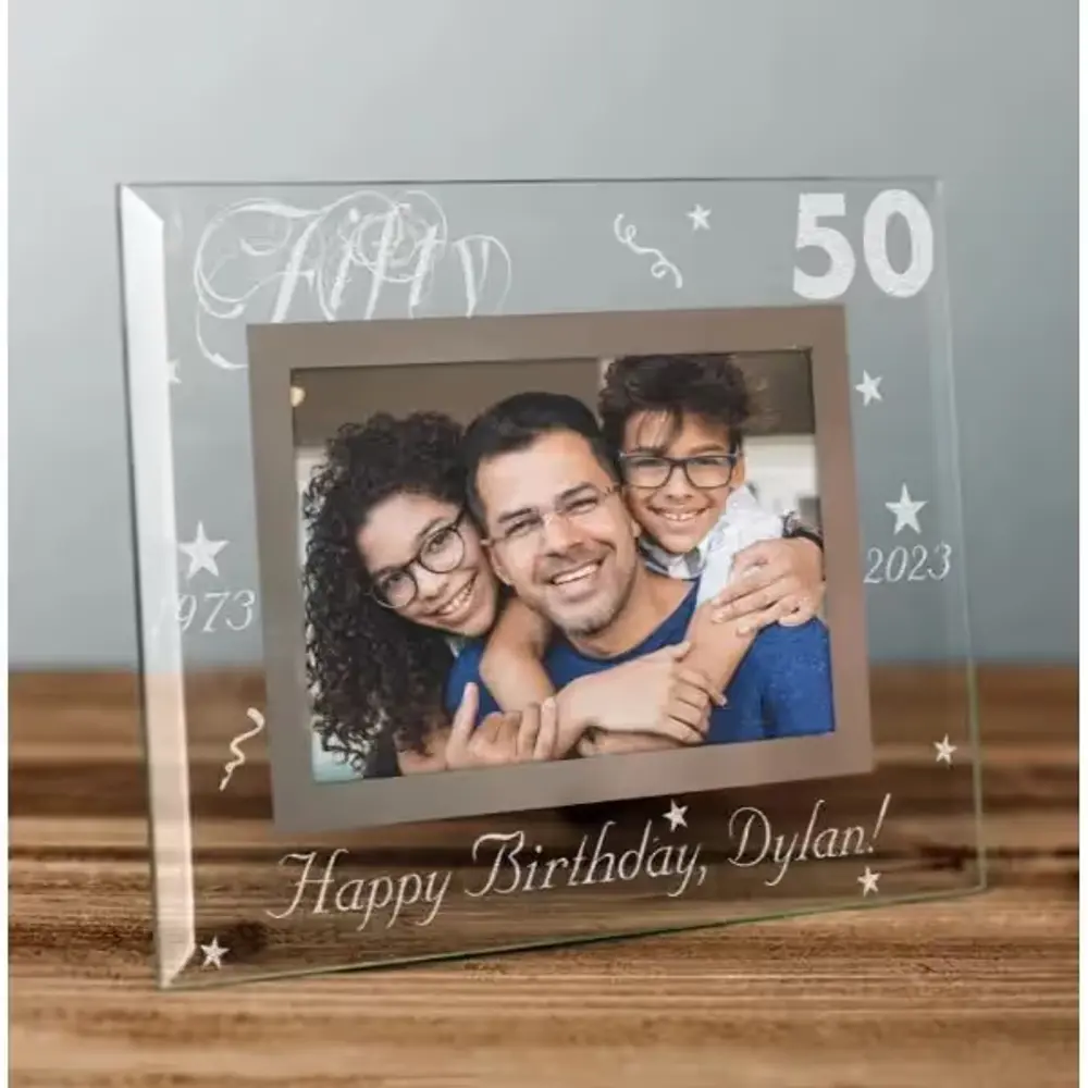 Personalized 50th Birthday Glass Frame