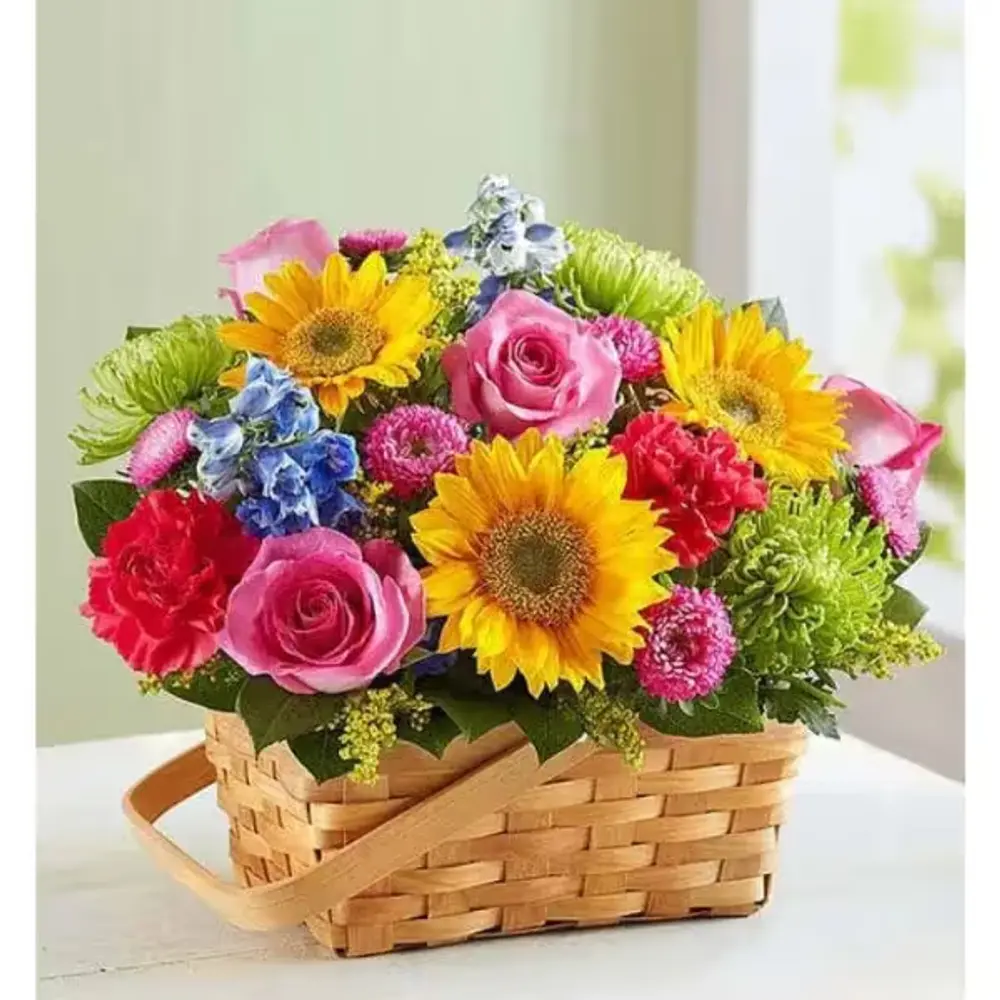 Sunny Garden Flower Basket