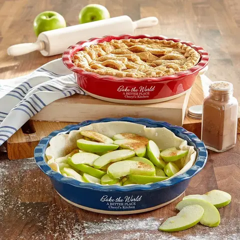 Personalized Bake the World Pie Dish
