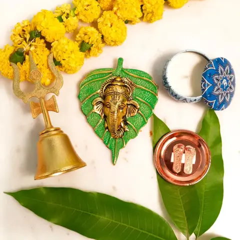 Ganesha Wall Hanging & Pooja Bell Set