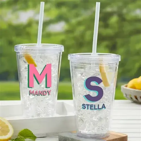 Personalized Shadow Monogram Tumbler