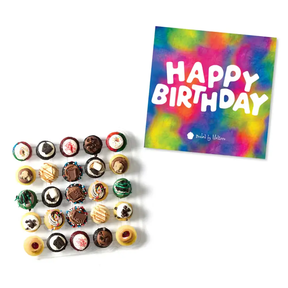 Birthday Cupcake Sampler Gift Box, 25 Pack