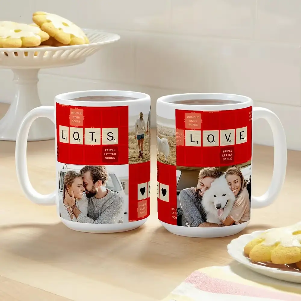 Lots of Love Word Tile Photo Mug