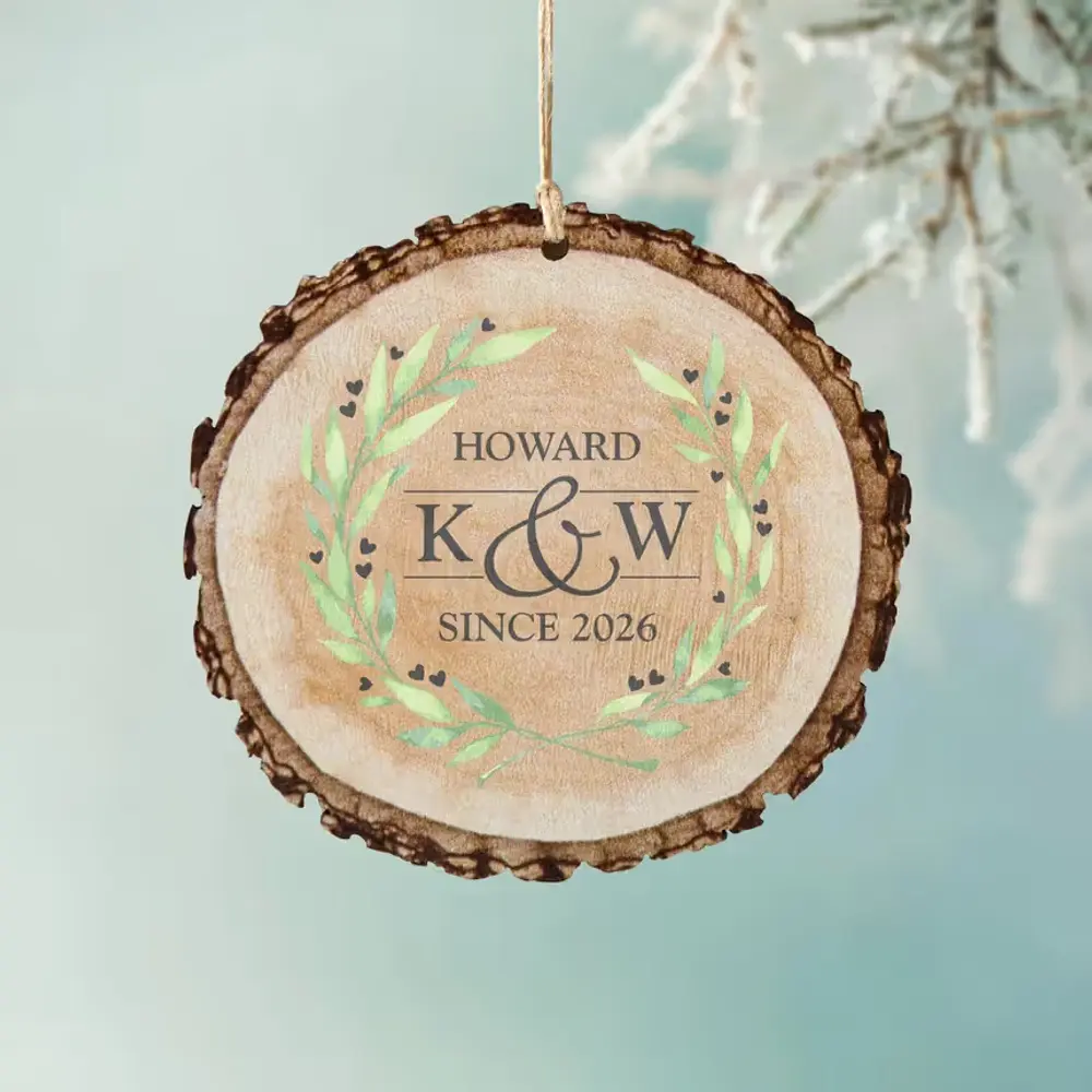 Rustic Couple Holiday Ornament