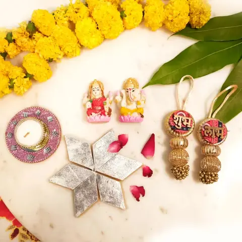 Laxmi Ganesha, Kaju Katli & Wall Hangings