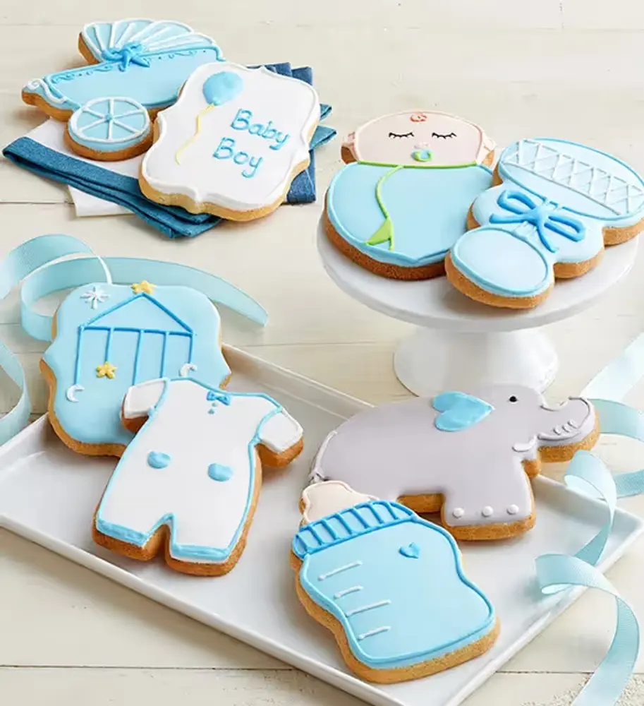 Welcome Baby Boy Iced Butter Cookies