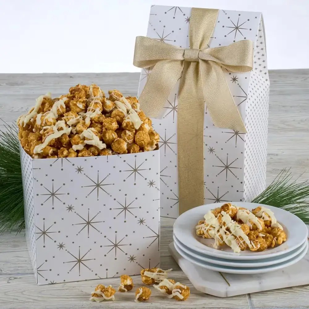 Christmas White Chocolate Caramel Popcorn