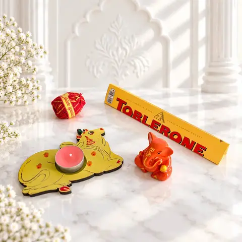 Ganesha Idol, Toblerone & Tealight