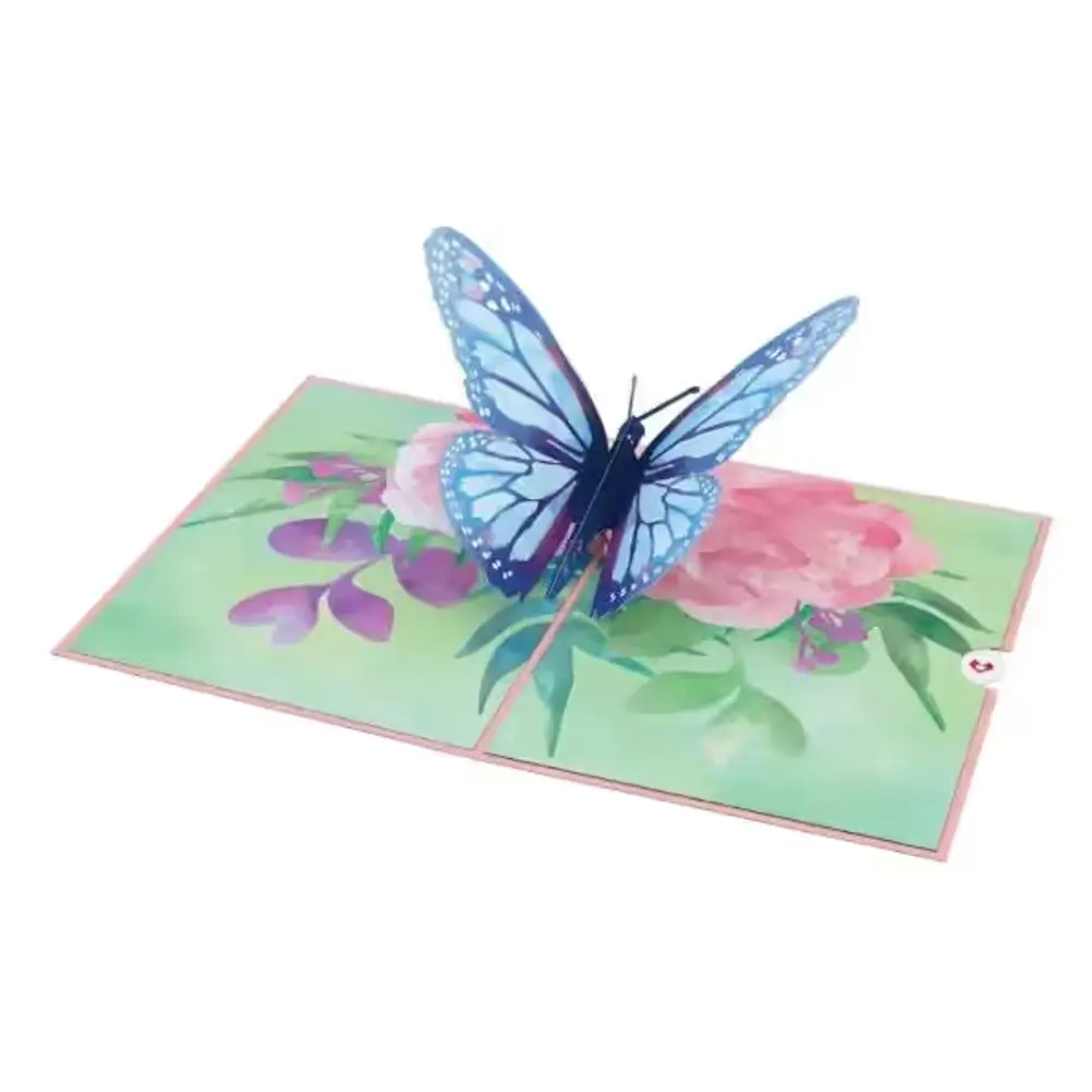Blue Morpho Butterfly Birthday Pop-Up Card