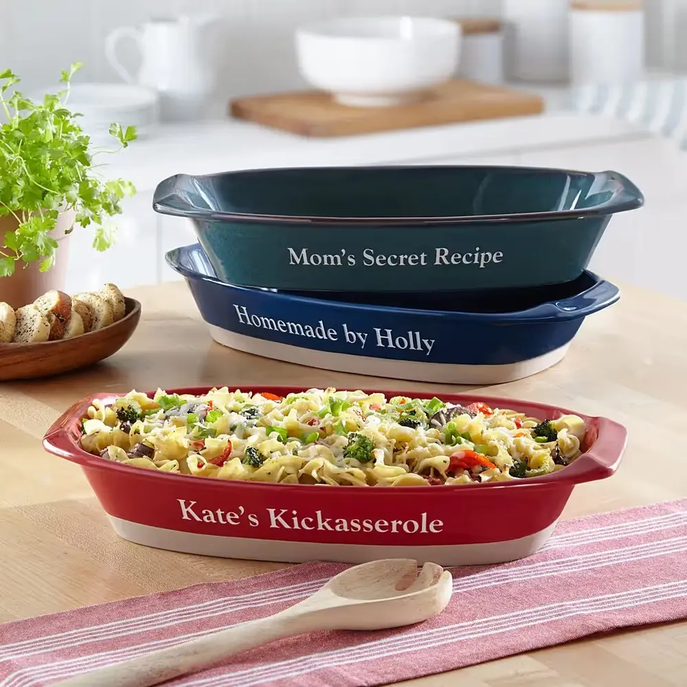Personalized Stoneware Oval Baking Dish