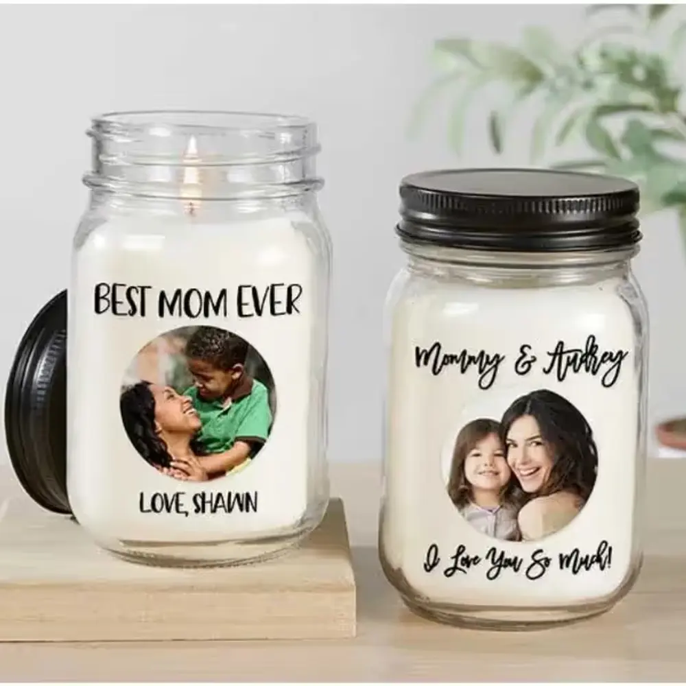 Personalized Photo Farmhouse Candle