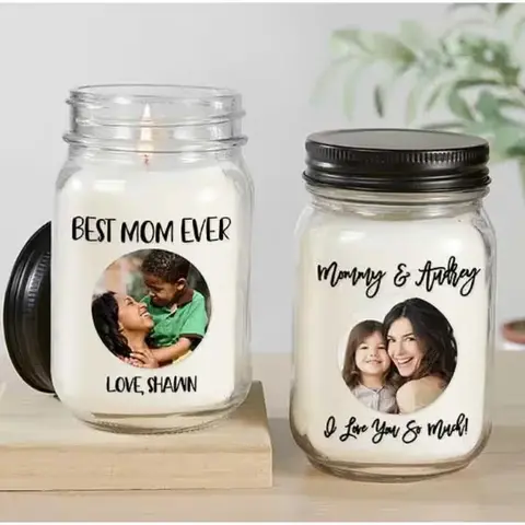 Personalized Photo Farmhouse Candle