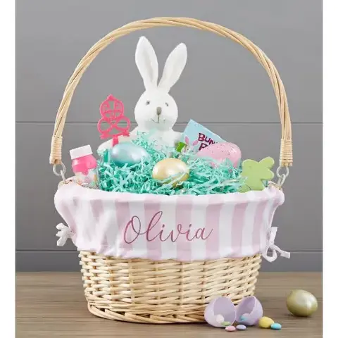 Personalized Striped Easter Basket