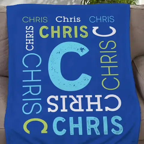 Personalized Repeating Name Baby Blanket