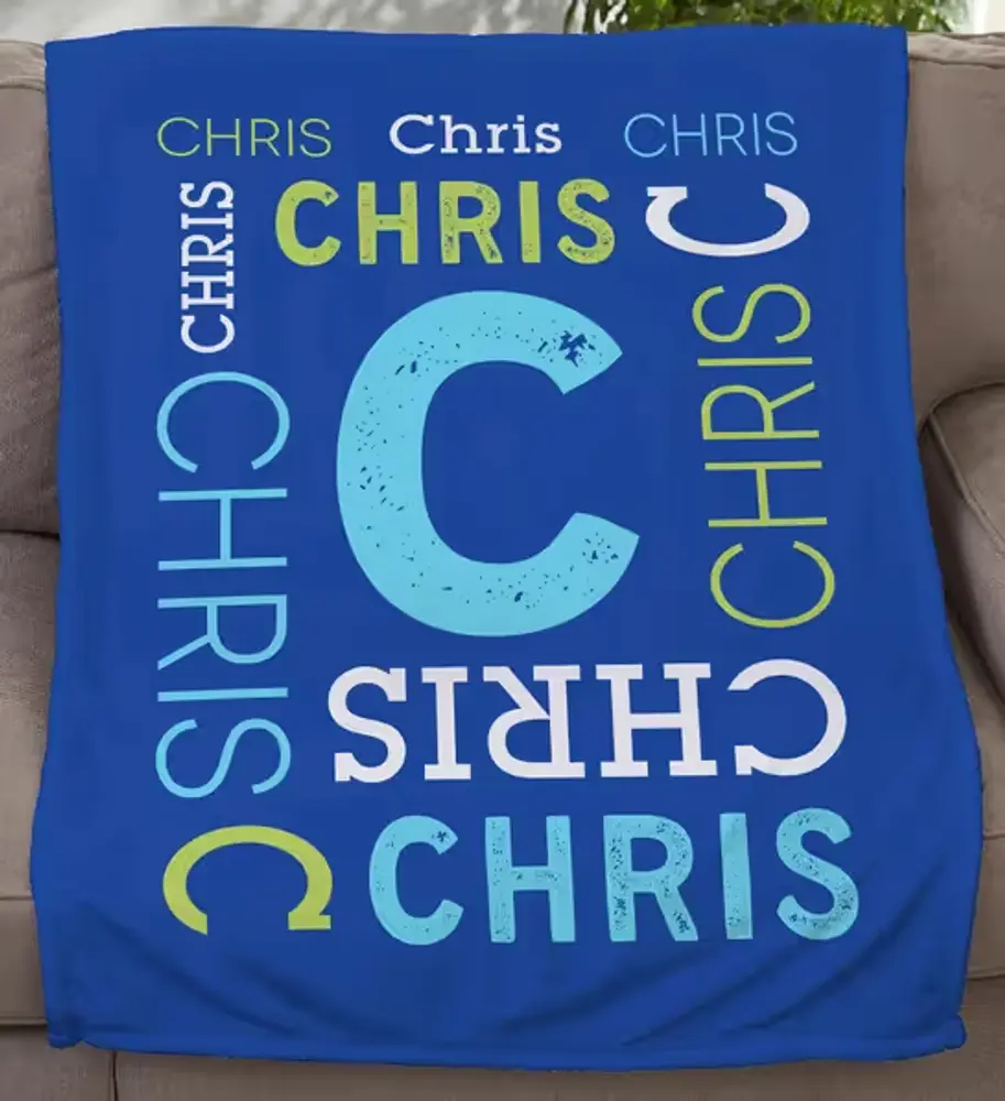 Personalized Repeating Name Baby Blanket