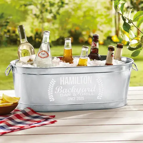 Galvanized Backyard Beverage Tub